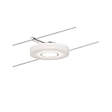 Paulmann 50113 LED Seilsystem DiscLED I Einzelspot Erweiterung Smart Home Tageslichtweiß 1x4W Satin Dimmbar Tunable White LED Seilleuchte Hängeleuchte