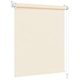 Victoria M. Klemmfix Verdunkelungsrollo ohne Bohren Rollo Seitenzugrollo Verdunkelung für Fenster und Türen, 80 x 150 cm, Creme