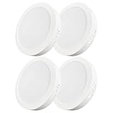 LUXULA LED Aufbauspot flach Weiß 4 Stück, 6W 600lm Ø109x28mm, IP44 LED Aufputz, Spot CCT 3000K 4000K 6000K einstellbar, Deckenlampe Aufputz Aufbauleuchte, Spot für Bad, Küche, Flur & Wohnzimmer