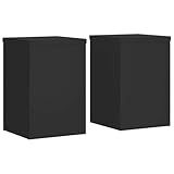 vidaXL Pflanzenständer 2 STK., Blumenständer Hohle Konstruktion, Dekosäule Podest für Pflanzen Dekoartikel, Blumenhocker Blumensäule, Schwarz Holzwerkstoff