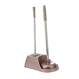 VILLCASE Toilettenbürste mit Halter und Kraftvoller Saugglocke Ergonomisch Rutschfester Griff Langlebiges Material Praktische Aufbewahrung für Badezimmer Braun