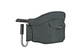 Inglesina Fast, Klappbarer Tischsitz, Dunkelgrau (Charcoal Grey), Leicht zu Transportieren, Waschbar, Sichere Befestigung, Bis 15 kg, 35 x 27 x 42 cm