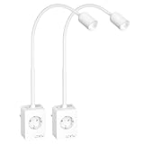 PRINCEWAY LED Strahler Wandleuchte Dimmbar Weiß mit Stecker und Steckdose, USB Ausgangslade Anschlusse, 2er Pack Steckdosenlampen LED für Schlafzimmer, Zwei Berührungsschalter, 3er Lichtfarben