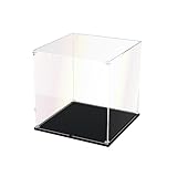 DOFOPO Kleine Vitrine Transparente Schaukasten Acryl Staubdichte Glasvitrine Klein Selbstmontierbare Acrylic Display Case Box 15*15*15cm