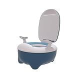 SECFOU Bunte Bettpfanne Aus PVC Dunkelblau Praktische Toilette Für Zuhause Kreatives Und Lustiges Design Für Kinder Einfach Der Anwendung Ideal Für Das Töpfchentraining