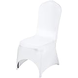 VEVOR 50 Stück weißen Stuhlhussen Polyester Spandex Stuhlabdeckung Stretch Slipcovers für Hochzeit Party Essen Bankett Stuhl Dekoration deckt