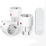 SURNICE Steckdosen mit Fernbedienung, 10A/2300W Schaltbare Steckdose, 40m lange Reichweite, Funksteckdosen mit Fern bedienung programmierbar(1T+3R)