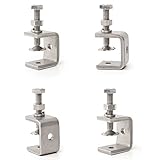 C Zwingen Set, 4 Stück Trägerklemme C Klemmen, Edelstahl Hochleistungs Klemme, Befestigungs Klemme mit breiten Kieferöffnungen 0-25 mm, für Holzbearbeitung, Schweißen, Zimmerei (Getriebe Ausführung)