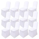 Nuiorfty 12 Stück Stuhlhussen Stretch-Spandex-Klappstuhlhussen waschbar abnehmbare Schonbezüge Schutz für Hochzeit Party Esszimmer Bankett Veranstaltung