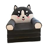 YWJLQH Faltbares Sofa in Tierform, Schlafsessel für das Kinderzimmer, Schwarzer Hund