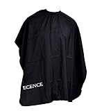 ECENCE Haarschneide Umhang Friseur Schwarz, 120x100cm Friseurumhang Barber Cape, wasserabweisend, Haarschneideumhang Frisör Salon