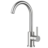 FORIOUS Wasserhahn Küche, Küchenarmatur mit 360°Drehbar Armatur Küche Edelstahl, Mischbatterie Küche Spülenarmatur mit Einhebel für 1 Loch