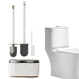 Toilettenschüsselbürste, Wandmontiertes WC-Bürstenset, Badezimmer-WC-Scheuerbürste, Wandmontierter Schrubber, platzsparende WC-Bürste und Halter-Set, kompakte Toilettenschüssel-Reinigungsbürste für