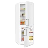 Exquisit Kühl-Gefrierkombination, 143 cm Höhe, Kühlschrank mit Gefrierfach, 4-Sterne-Gefrieren, 173 Liter, Alarm-Funktion, Kühl Gefrierkombination freistehend, KGC5233-60-HE-040D weiss