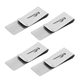 LIGIGWASH 4 Stück Kleine Geldklammern aus Edelstahl Schlanker Kreditkartenhalter Minimalistischer Geldclip für Herren Kompakt und Robust für Reisen Büro und Alltag Silberfarben