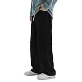 Loose Fit Jeans für Herren Basic Denim Hosen Hosen Big Tall Casual Stretch Straight Leg Jeans Mode Streetwear, Schwarz , XXL