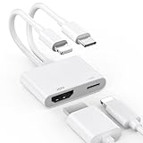 USB-C＆Lightning-auf HDMI Adapter für iPhone, iPad,MacBook, [Apple MFi-Zertifiziert] 4K@60Hz UHD Digital AV Adapter für TV/Monitor/Projektor, Plug & Play