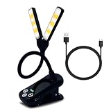 Leselampe – USB wiederaufladbare LED-Buchlampe | Einstellbarer Augenschutz Helligkeitsmodi Licht | Augenpflege Schwanenhälse schillernde, flexible leichte Lampe für Leseliebhaber, Standregal Reisen