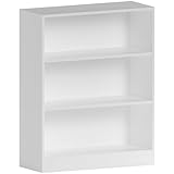 Vida Designs Cambridge 3 Ebene Low Bücherregal, Modern Space-Saving Aufbewahrungseinheit for Wohnzimmer, Schlafzimmer or Büro, Freistehend Design, H75xW60xD24cm (Weiß)