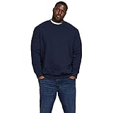 Herren Jack & Jones Basic Sweater Plus Size Langarm Sweatshirt Pullover Übergröße Jumper JJEBASIC, Farben:Navy, Größe Pullover:3XL
