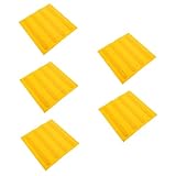 PAMINGONO PVC Bodenziegel 5 Stück 30X30cm Gelbe Blindenschienen für Blinde Rutschfeste Straßenplatten mit Kreativem Design für Glatte Oberflächen und Sichere Orientierung