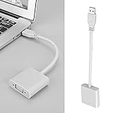 Tomantery USB 3.0 Bis VGA -Kabel, Professionelle USB 2.0 Sensitive - zu VGA Adapter Flexibel mit Festplatte für das Fernsehen für den Sieg 8 (Weiß)