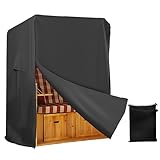 Strandkorb Schutzhülle Winterfest, 135x105x175/140cm Abdeckung für Strandkörbe | 420D Oxford Gewebe, Wasserdicht | Reißfest, Strandkorbhülle Winddicht und UV Beständig, Abdeckung Strandkorbhülle