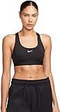Nike Damen Swsh Sport-BH, Schwarz/Weiß, XS EU