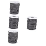 Lurrose 4 Rollen PVC-Perlenseil Elastische Armbandkordel DIY Schmuckkordel Makramee-Schnur Verschlüsse Haken verdrehte Halskettenschnüre Armband Schnur selber Machen PVC-Gummi Dark Grey