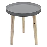 Spetebo Deko Holz Tisch 36x30 cm - grau - Kleiner Beistelltisch Couchtisch Sofatisch