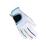 GOXQIT 2 Paar Golfhandschuhe aus schweißabsorbierendem Stoff, rutschfest, weich, atmungsaktiv, Abriebfest, for Jungen und Mädchen für Sport(White,Size 16)
