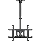 ONKRON TV Deckenhalterung für 32-80 Zoll Fernseher & Monitor bis 68 kg, Lange TV Halterung Decke höhenverstellbar, max VESA 600x400, Deckenhalterung für Fernseher schwenkbar neigbar Schwarz N2L-B