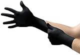 Ansell Microflex 93-732 Einmalhandschuhe Latexfreie, Schwarze Nitrilhandschuhe Puderfrei, Lebensmittel Handschuhe, Tattoo Handschuhe, Werkstatt Handschuhe Schwarz S (100 Stück)
