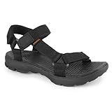 riemot Damen Herren Sommer Outdoor Sandalen Bequeme Athletic Frauen Schuhe Trekkingsandalen Outdoorsandalen, Schwarz, 40 EU