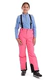 killtec Mädchen Skihose mit abzippbarem Latz und Kantenschutz Girls Skihose 242, neon pink, 140, 43402-000