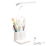 Bsbkoj Schreibtischlampe mit Stifthalter, wiederaufladbar, Bürolampe, batteriebetrieben, Schreibtischlampe für Kinder, Schreibtischlampe für Studenten, tragbare Leselampe, Büro-Lampe, Stiftehalter
