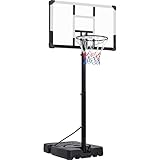 Yaheetech Basketballkorb Outdoor Verstellbare Korbhöhe 228 bis 303 cm Basketballständer mit Rollen Basketballkorb für Kinder Basketballkorb im Innenbereich/Garten/Hinterhof
