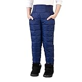 2026 Kleine Mädchen Jungen Solide Schneehose Dicke Winter Warme Kinderhose Mädchen Activewear Kleidung Schneebekleidung Outfits (Blue, 8-9 Years)