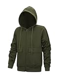 MANLUODANNI Hoodie Herren, Pullover Herren Sweatjacke Kapuzenpullover mit reißverschluss und Tasche Classic Sweatshirt Casual Kapuzenjacke Green1 S