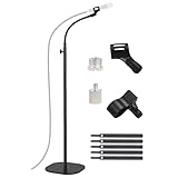 Mikrofonständer, Schwanenhals Mikrofon Bodenständer, höhenverstellbar von 90 cm bis 167 cm mit Robuster Basis für Samson Q2U Elgato Fifine AM8 Blue Yeti AT2020 AT2040
