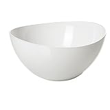 Omada Design Salatschüssel für Pasta und Salat, Schale aus zweifarbigem beständigem Kunststoff, Trendy Linie, 26cm Durchmesser, 3,5lt Kapazität, geeignet für Geschirrspüler, Weiße