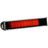 Outsunny 2kW Infrarot Heizstrahler mit LED-Schirm 6 Heizstufen Elektrische Heizstrahler mit Fernbedienung wasserfest staubresistent Terrassenheizstrahler für Garten Heizbereich bis 12m² 79x14x12 cm