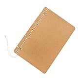 Veemoon Handgefertigtes Notizbuch Blanko Vintage Kraftpapier Skizzenbuch mit Weißen Holzfreien Seiten DIY Tagebuch für Schule Büro Kreative Schreibwaren