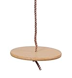 OTITU Tellerschaukel aus wetterfestem Holz - Klassische Kinderschaukel Holzspielzeug, Affenschaukel Schaukelsitz - Klettertürme Naturholz Schaukel