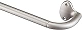 Amazon Basics Gardinenstange für Verdunkelungsvorhänge mit gebogener Stange - Ausziehbar von 71 bis 122 cm, Nickel