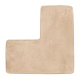 YongXinMY L-förmige, weiches Korallen-Fleece-Duschvorleger – rutschfest, wasserabsorbierend, waschbar, für quadratische Dusche, WC, Zuhause, Spa (Beige)