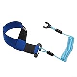 Yuanpgky Umhängeband für Boote, für Ski- und Motorwasserfahrzeuge, Sicherheitsgurt mit verstellbarer Neopren-Handschlaufe, Nylon-Spiralschnur und für dauerhaften Karabiner, (B Blau)