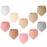 TOFFCAEA 10 Stück Lätzchen Baby Absorbierende Dreieckstuch, Vier Stockwerke Weiche & Absorbierende Musselin Halstüch, mit Verstellbares Druckknopf, für Jungen, Mädchen, Unisex (Mehrfarbig - Mädchen#2)