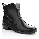 LEMIGO Gummistiefeletten kurze Gummistiefel Elke (39, Schwarz/Sohle Schwarz)
