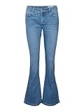 VERO MODA Damen Vmelly Mr Flared Jeans Schlagjeans, Medium Blue Denim/Detail:VI3434, S / 32L